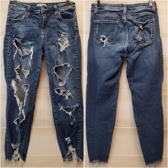 {7/28} Cello Destroyed Jean Raw Hem - Picture 1 of 13